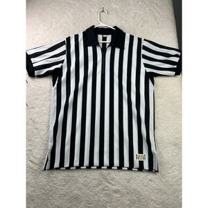 Bristol Polo Shirt Men's L Black White Striped Polyester‎ Referee